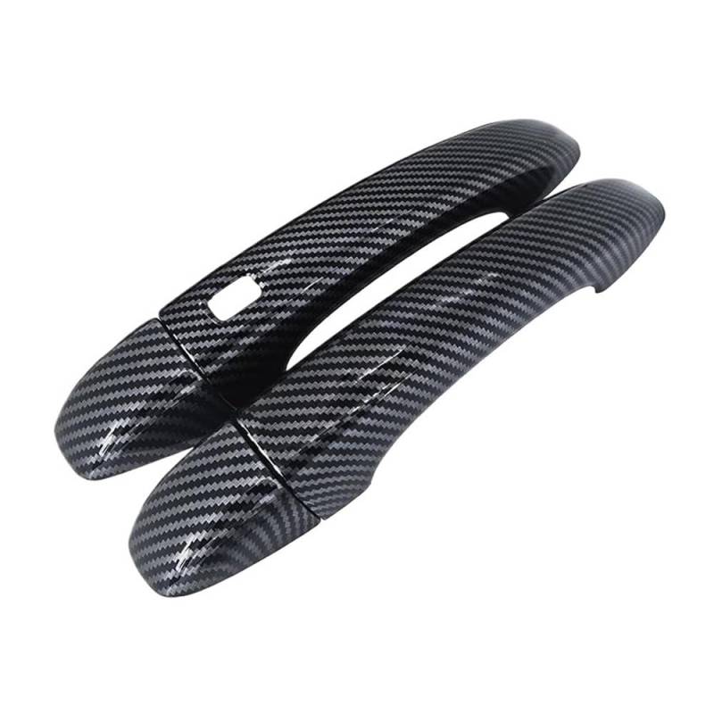 Vorderer Linker Außengriff Schwarz Carbon Faser Außen Auto Türgriff Abdeckung Aufkleber Trim Set Auto Zubehör Für Megane IV Für MK4 2016-2021(1 Smart Button) von HIIAW
