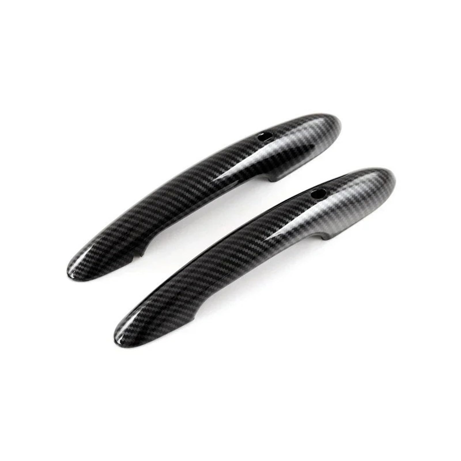 Auto Außentürgriffe Für MINI Für Cooper S F54 F55 F60 F56 F57 Auto 2 Stück Glänzend Schwarze Türgriffabdeckungsaufkleber Außentürgriff Auto(Carbon with Hole) von HILLAR