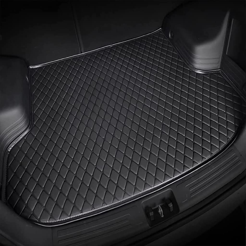 Auto Leder Kofferraummatten für VW T-Cross 2019-2023,Kofferraumwanne schutzpolster Wasserdicht Schutzmatte,A-Black von HILLAR