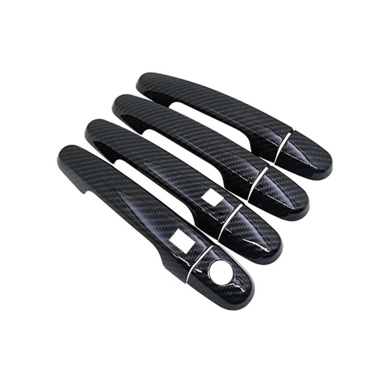 HILLAR Auto Außentürgriffe Für Citroen C1 2014~2022 Auto Nachahmung Carbon Faser Griffe Oder Chrom Türgriffe Abdeckung Auto Zubehör Außentürgriff Auto(2 Smart Button) von HILLAR
