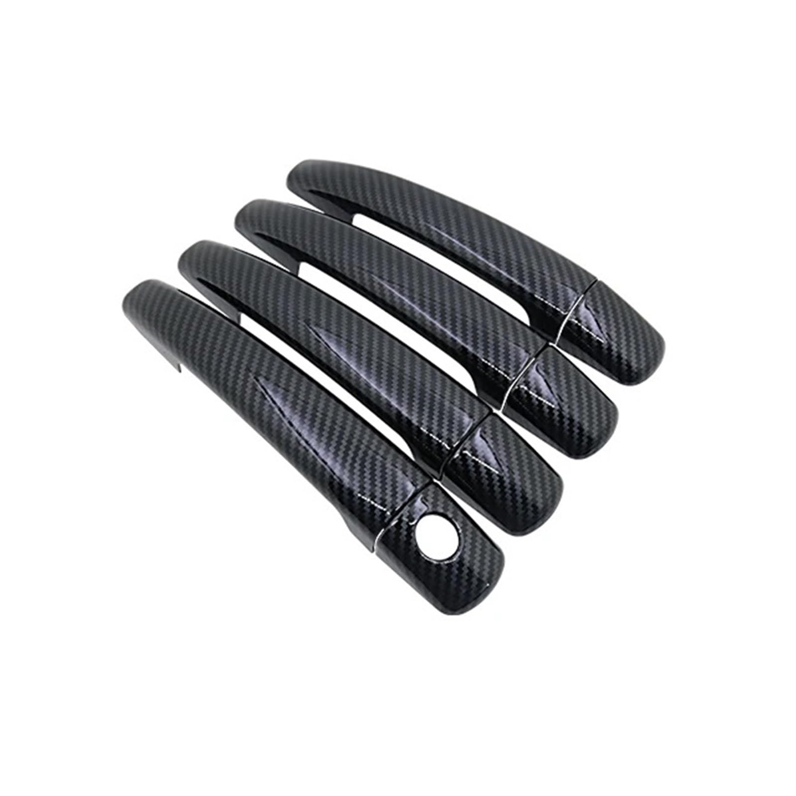 HILLAR Auto Außentürgriffe Für Citroen C3 2012~2016 Auto Nachahmung Kohlefaser Aufkleber Stil Aussehen Auto Türgriff Abdeckungen Außentürgriff Auto(1Keyholes 4door) von HILLAR