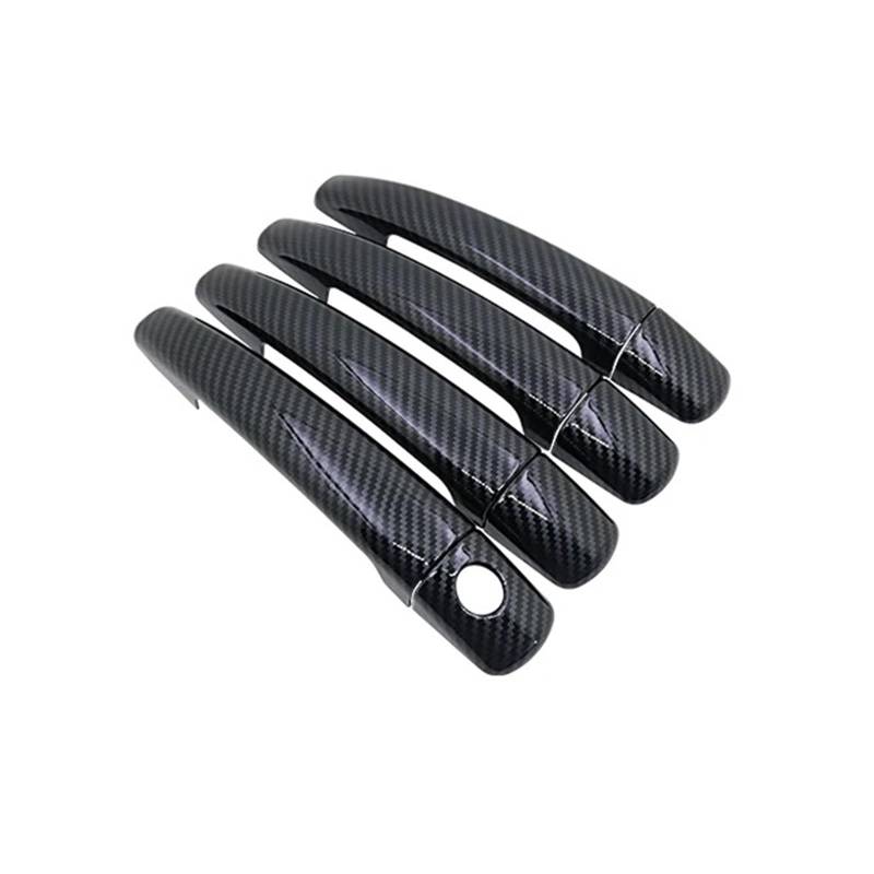 HILLAR Auto Außentürgriffe Für Citroen C3 2012~2016 Auto Nachahmung Kohlefaser Aufkleber Stil Aussehen Auto Türgriff Abdeckungen Außentürgriff Auto(1Keyholes 4door) von HILLAR