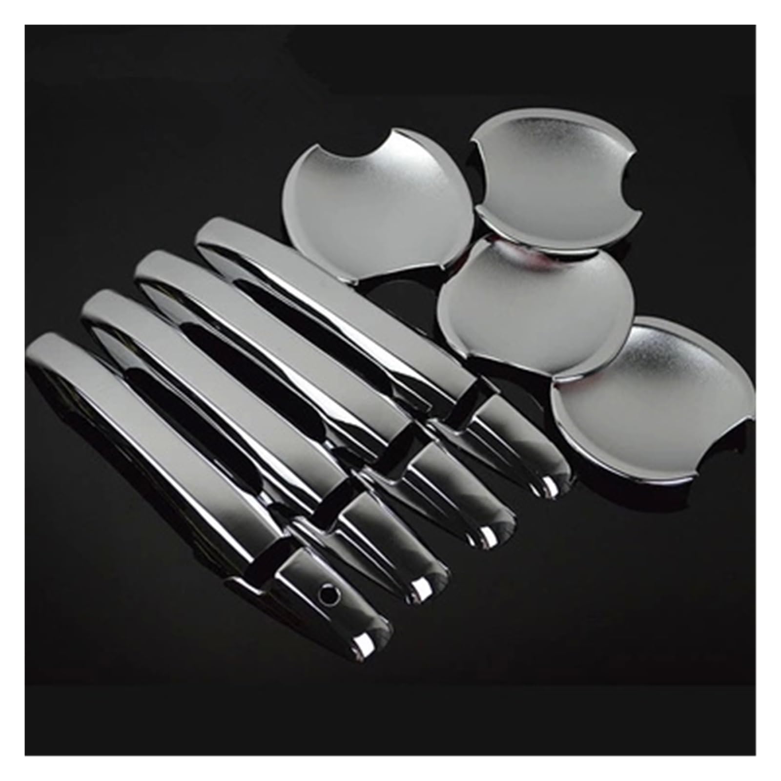 HILLAR Auto Außentürgriffe Für Civic 2006 2007 2008 2009 2010 2011 Carbon Fiber Chrome Auto Türgriff Abdeckung Dekor Trim Styling Außentürgriff Auto(Silver Handle Bowl) von HILLAR