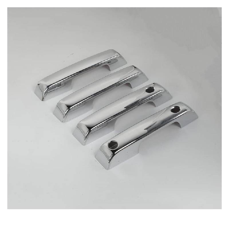 HILLAR Auto Außentürgriffe Für Ford Für F150 2021 2022 Schwarz/Kohlefaser/Chrom Auto Styling Auto Türgriff Abdeckung Trim Außentürgriff Auto(Silber) von HILLAR