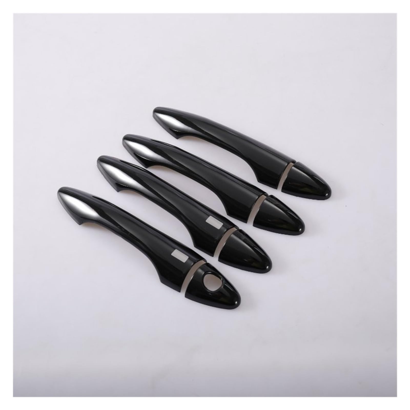 HILLAR Auto Außentürgriffe Für Hyundai Für Tucson IX35 2009-2014 Carbon Fiber Gloss Schwarz Chrom Auto Türgriff Abdeckung Schüssel Aufkleber Styling Außentürgriff Auto(B-Handle 2button) von HILLAR