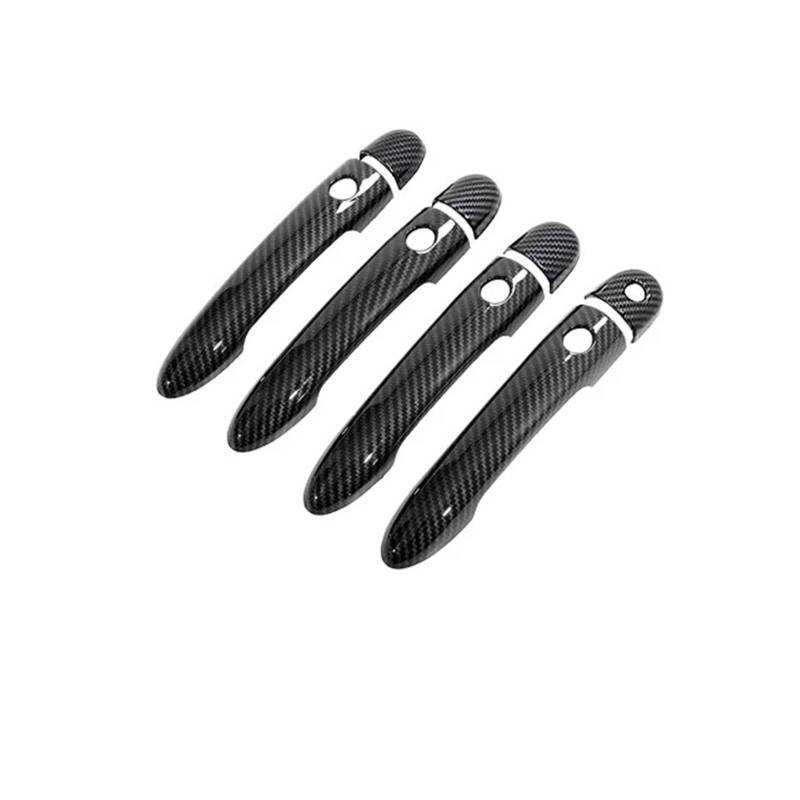 HILLAR Auto Außentürgriffe Für Koleos Für Samsung QM5 I MK1 2007~2017 Auto-Imitation Carbonfaser-Griffe Oder Chrom-Türgriffabdeckungen Außentürgriff Auto(Handle 4 Buttons A) von HILLAR