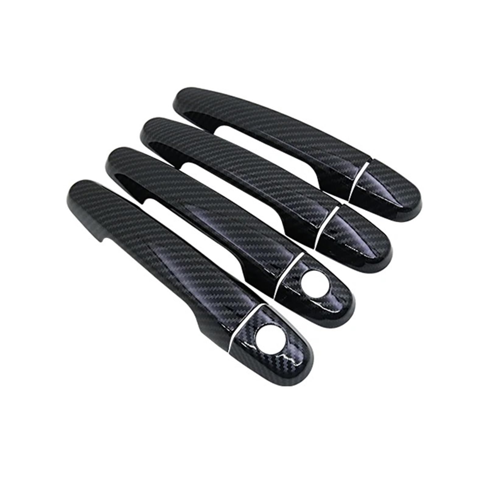 HILLAR Auto Außentürgriffe Für Peugeot 108 2015~2019 Auto Imitation Carbon Fiber Griffe Oder Chrom Türgriffe Auto Türgriff Abdeckungen Außentürgriff Auto(2Keyholes 4door) von HILLAR