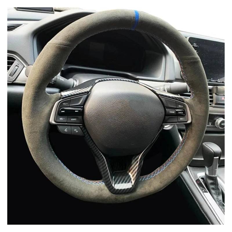 Lenkradbezug Für Accord 10 2018 2019 Für Insight 2019 Lenkradbezug Wrap Autoinnenraum Auto Lenkradbezug Braid Wildleder Lenkradcover(Dark Blue Thread) von HILLAR