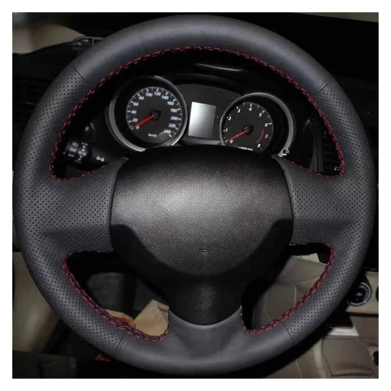 Lenkradbezug Für Für Lancer X 10 Für Outlander Für ASX 2006-2015 Maßgeschneiderte Auto-Lenkradabdeckung, Handnähgeflecht Lenkradcover(Orange Thread) von HILLAR