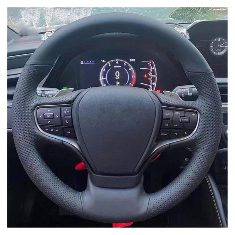 Lenkradbezug Für Lexus Für ES300h ES350 2019 2020 2021 Lenkradbezug Wrap Auto Lenkradbezug Lenkradcover(Light Blue Thread) von HILLAR