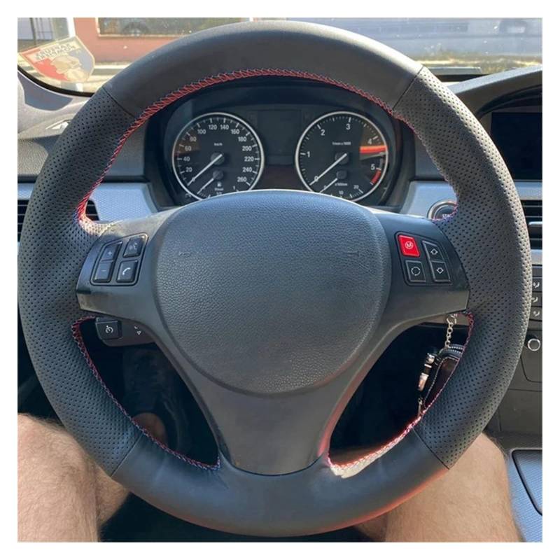 Lenkradbezug Für Sport Für M3 E90 E91 E92 E93 2005-2017 DIY Lenkradbezug Wrap Auto Lenkradbezug Geflecht Lenkradcover(Gray Thread) von HILLAR
