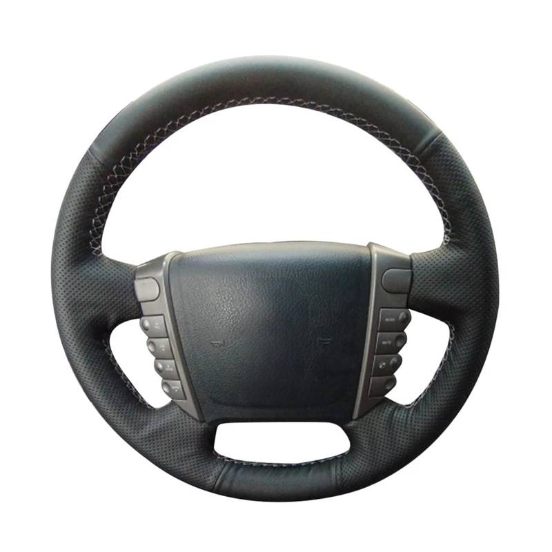 Lenkradbezug Für SsangYong Für Kyron Für ACTYON Für Rexton W Für Rodius rutschfeste Schwarze Zopf-Autolenkradabdeckung Lenkradcover(Light Blue Thread) von HILLAR
