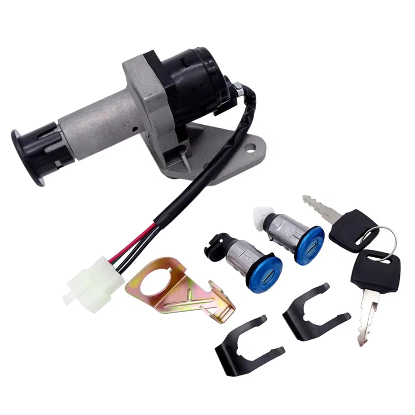 Motorrad Zündschalter Für 50CC 125CC 150CC GY6 Roller 4 Pin Stecker 1 Set Motorrad Zündung Schalter & Schlüssel Metall Motorrad Zuendschloss Motorrad Zündschalter Für 50CC 125CC 150CC GY6 Roller 4 Pin Stecker 1 Set Motorrad Zündung Schalter & Schlüssel Metall Motorrad Zuendschloss von HILLAR