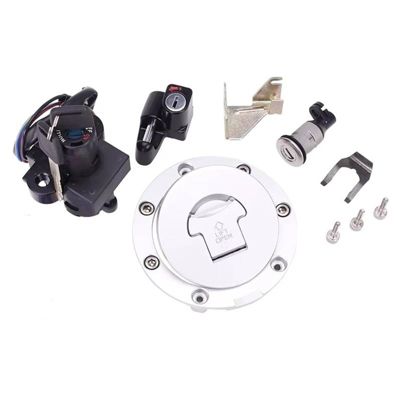 Motorrad Zündschalter Für CB400 1992-1998 CB 400 Für CB400SF Motorrad Zündung Kraftstoff Gas Tank Cap Cover Lock Helm Sitz Motorrad Zuendschloss von HILLAR