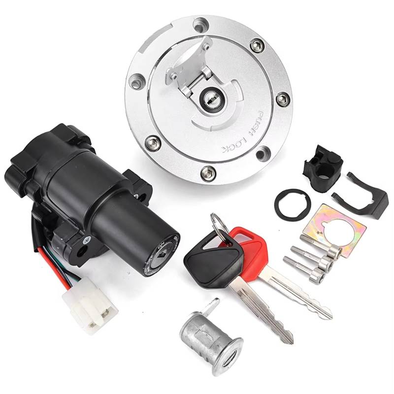 Motorrad Zündschalter Für CBF500 Für CBF600 Für CBF600S Für CBF1000 CB900 CB919 Für Hornet Für CBF 500 600 Zündschloss Sperrschlüssel Tankdeckel Lockset Motorrad Zuendschloss von HILLAR