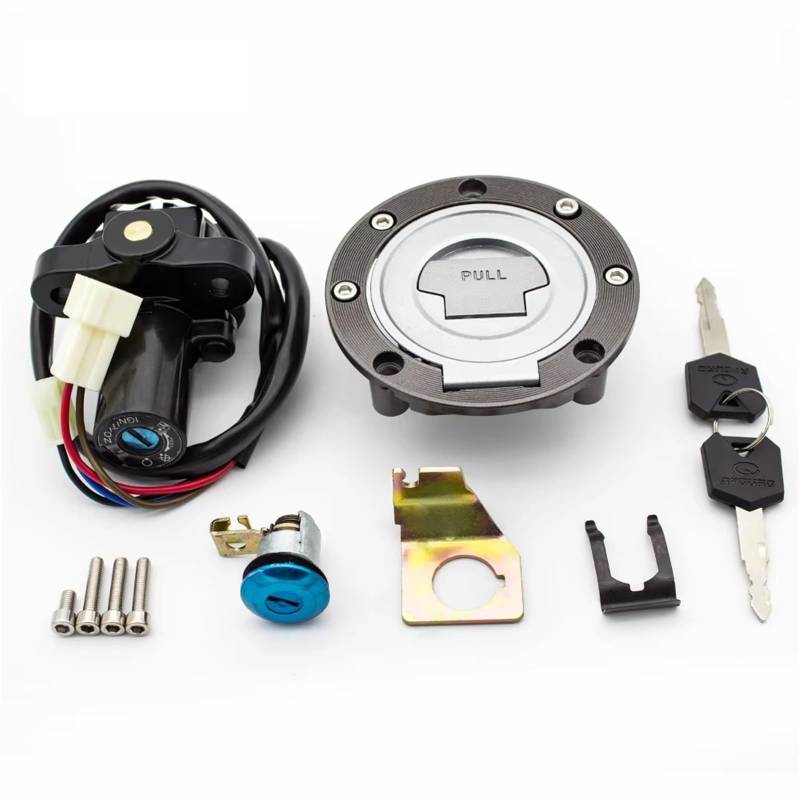 Motorrad Zündschalter Für FZ1 FZ6 FZ8 Für FZ6N FZ1N FZ-07 FZ-09 MT03 MT-03 XJ6 FJ09 Für YZF R1 Motorrad Zündschloss Tankdeckel Sitzschloss Schlüssel Motorrad Zuendschloss von HILLAR