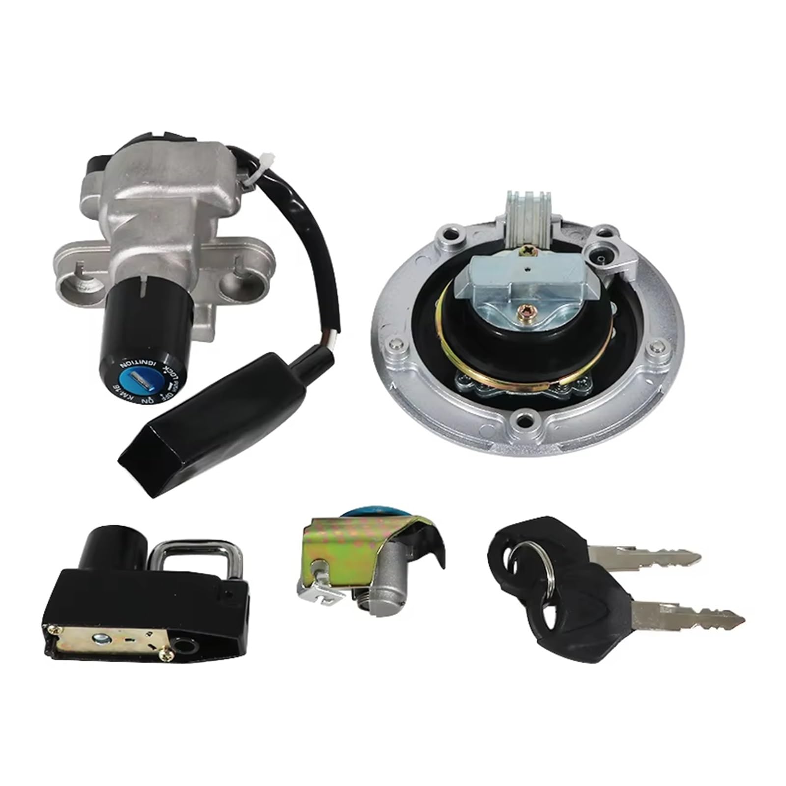 Motorrad Zündschalter Für Kawasaki BR125 Z125 Für PRO 17-19 Motorrad Tankdeckel Sitz Schloss Zündschloss Mit Schlüssel Kit OEM:27005-0612 OEM:27016-5393 Motorrad Zuendschloss von HILLAR