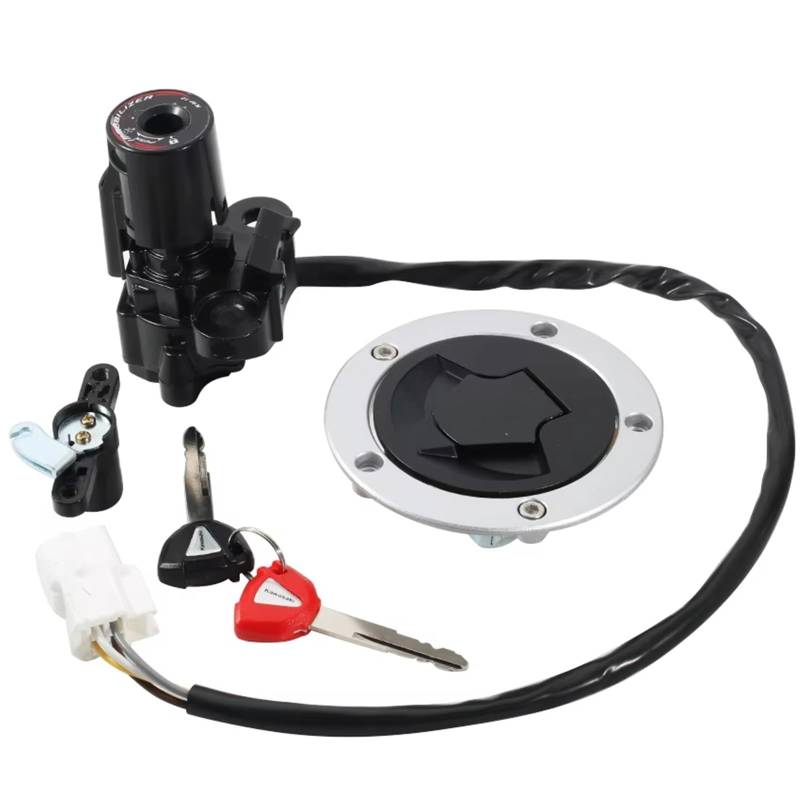 Motorrad Zündschalter Für Kawasaki ER650 Für ER-6N EX650 Für ER-6F Für Für Ninja 650 EX400 Ninja 400R Motorrad Tankdeckel Abdeckung Schloss Zündschloss Kit Motorrad Zuendschloss von HILLAR