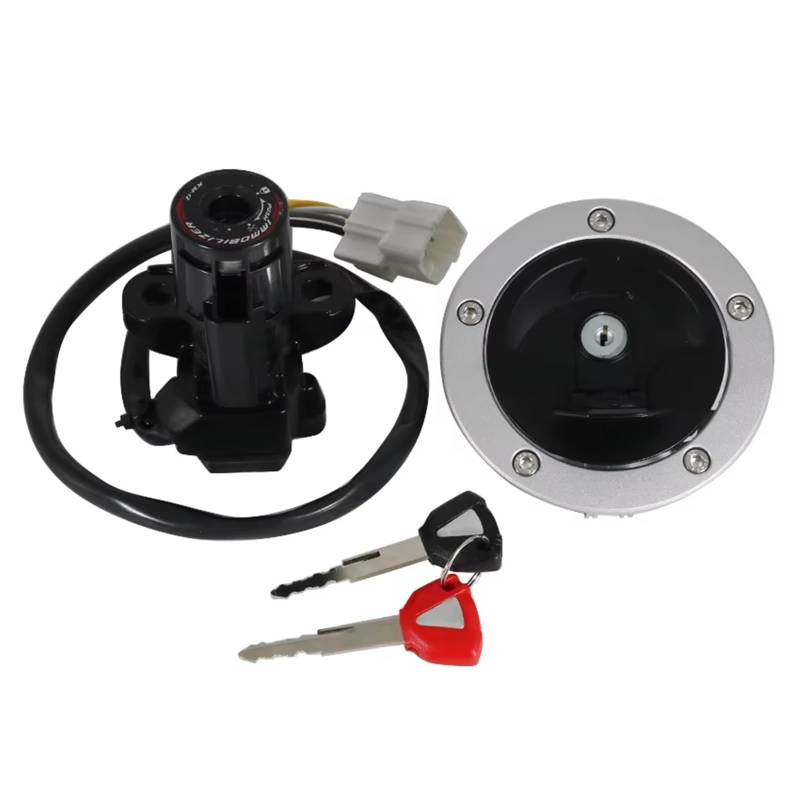 Motorrad Zündschalter Für Kawasaki EX650 EX400 ZX1400 Für Ninja 400R Für ZX14R Für ER6F Für ER650 Für ER6N 14-16 Motorrad Tankdeckel Kit Zündung Schalter Motorrad Zuendschloss von HILLAR