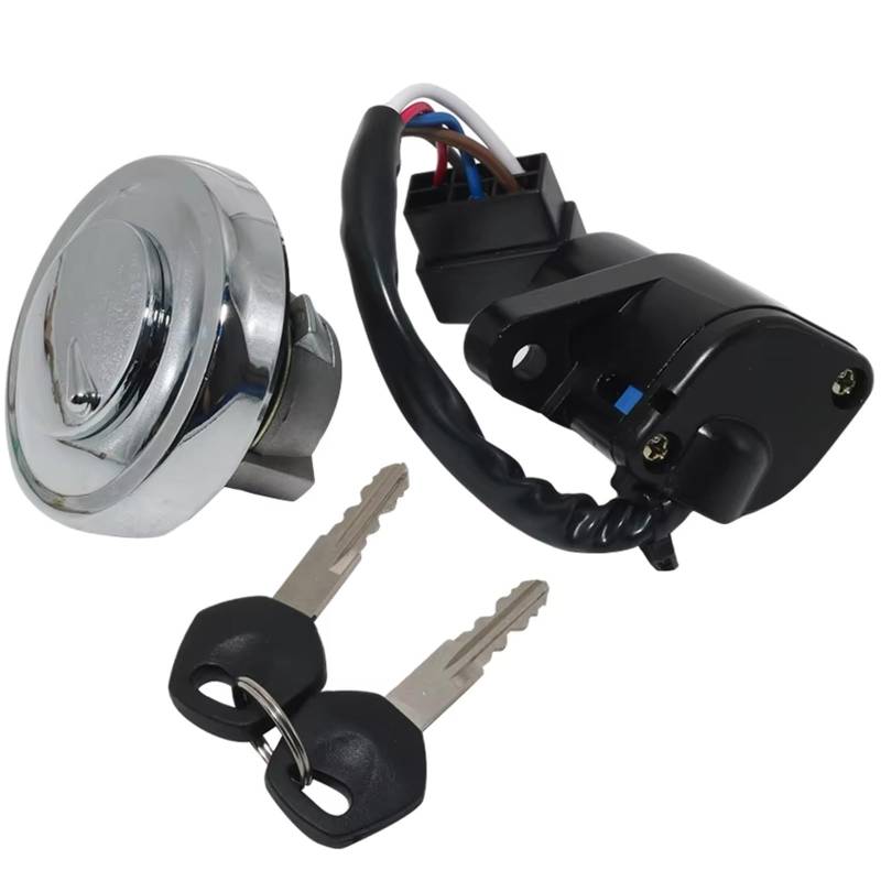 Motorrad Zündschalter Für Kawasaki VN900 Für Classic Für Custom Für Vulcan 900 Für Classic LT Motorrad-Zündschalter Tankdeckel-Kit 27005-0032 51049-5001 Motorrad Zuendschloss von HILLAR