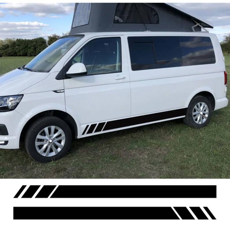 2 STÜCKE Autotür-Seitenaufkleber, Für V=W Transporter T4 T5 T6 Caravelle Multivan Camper Van Vinyl Aufkleber Zubehör von HILQBUFN