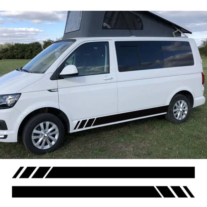 2 STÜCKE Autotür-Seitenaufkleber, Für V=W Transporter T4 T5 T6 Caravelle Multivan Camper Van Vinyl Aufkleber Zubehör von HILQBUFN