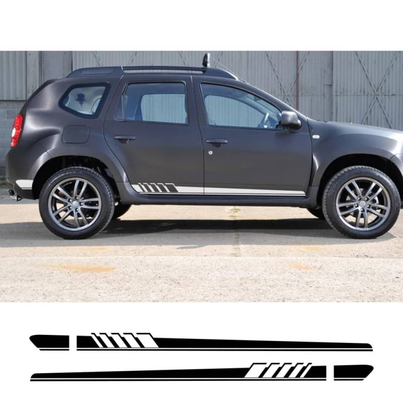 2 STÜCKE PVC-Aufkleber für die Autotürseite mit Langen Streifen, für R=enault Dacia Duster Logan Sandero Autozubehör Vinylfolie Dekoraufkleber von HILQBUFN