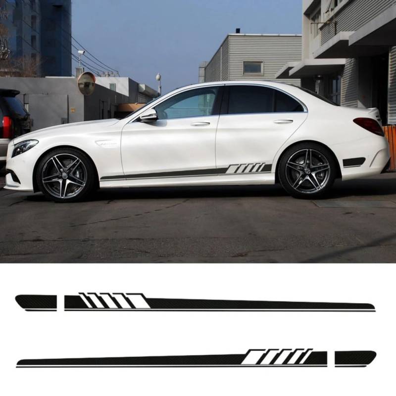 2 Teile/los Auto Taille Seitenschweller Dekoration Aufkleber Decals Vinyl, Für B=ENZ W205 W203 W204 C-Klasse Auto Autozubehör von HILQBUFN