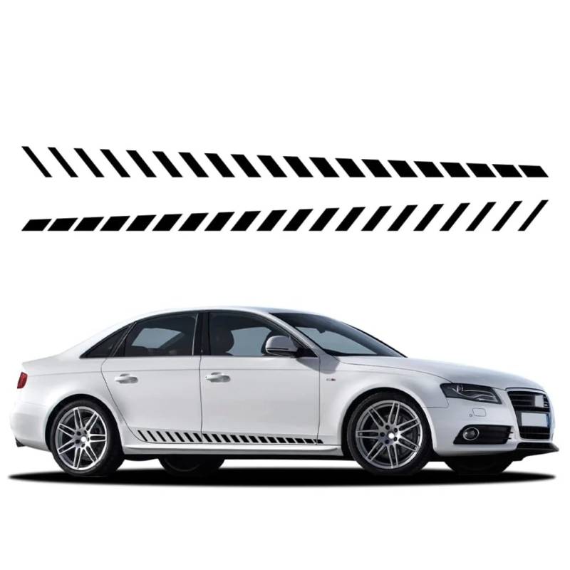 Für A=UDI A4 2 STÜCKE Autotür-Seitenaufkleber Elegante Lange Streifen Vinyl-Aufkleber Moderne Taillenlinie Auto-Tuning-Zubehör Aufkleber von HILQBUFN