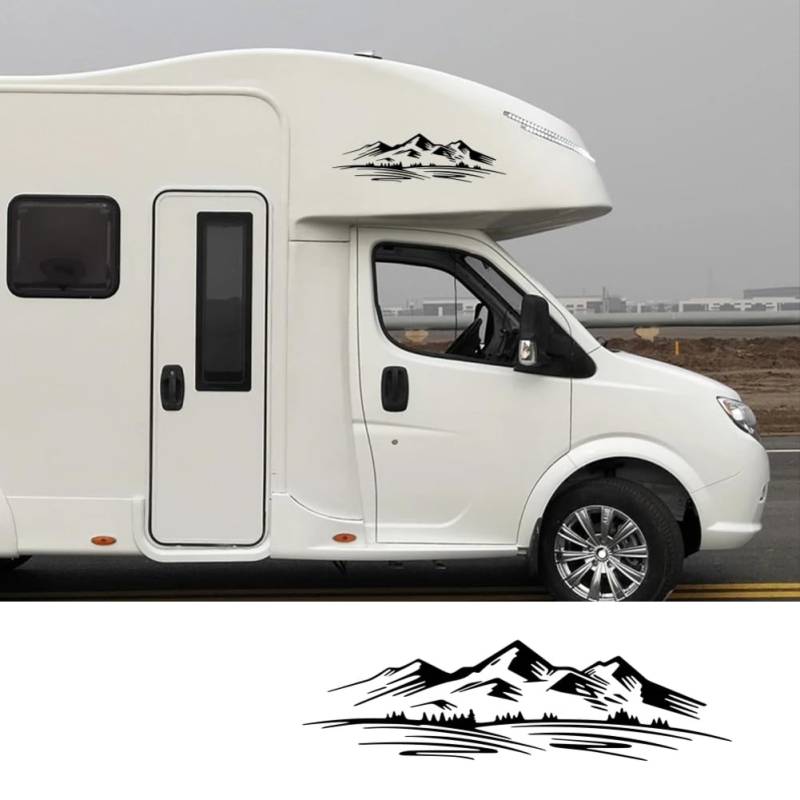 Grafiken Baum Berg Aufkleber Auto Wald Aufkleber Auto, Für Van SUV RV Camper Wohnmobil DIY Vinyl Dekor Abdeckung Tuning Zubehör von HILQBUFN
