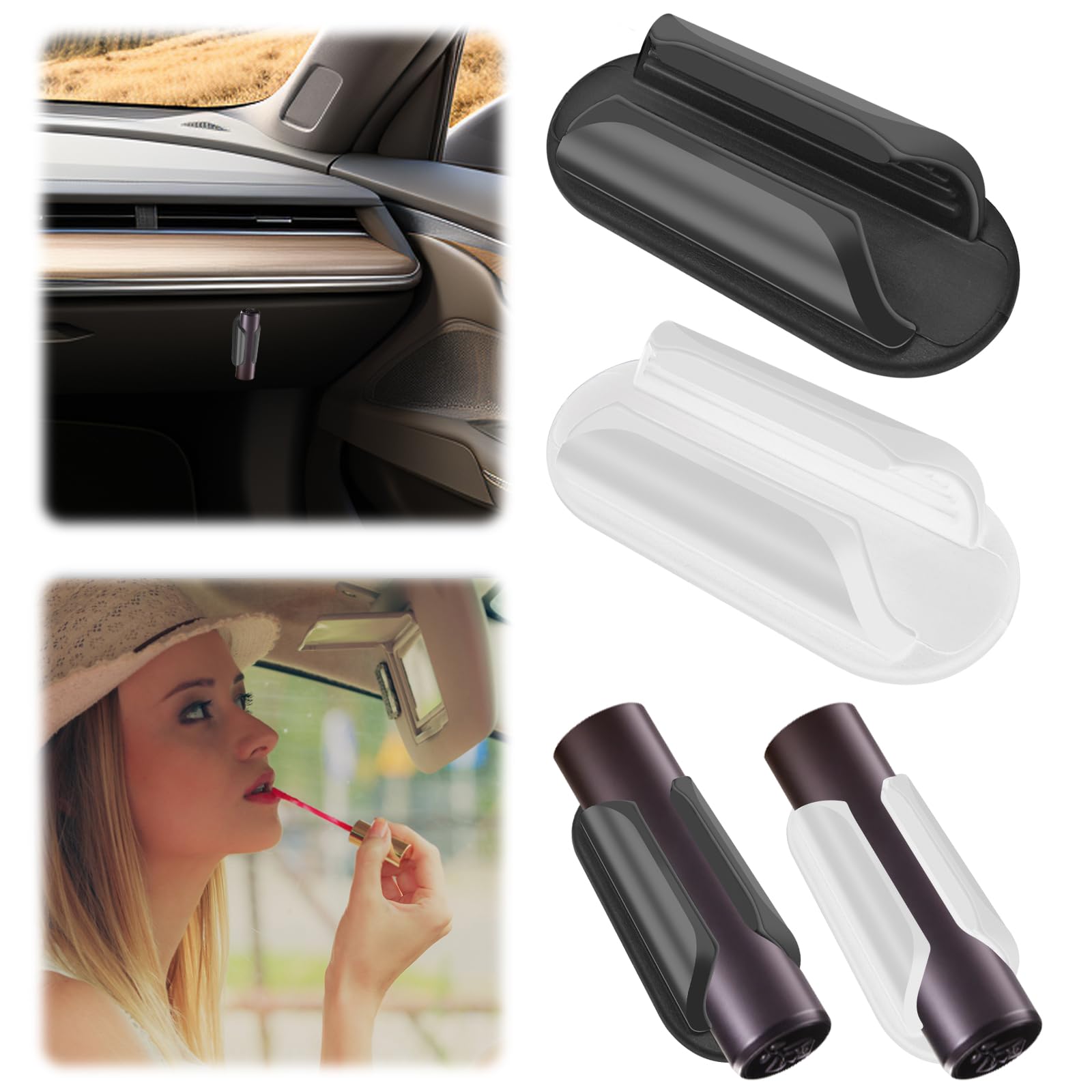 HINGTAI 2 Pcs Auto Lippenbalsam Halter No Melt Auto Chapstick Halter Silikon Lippenstift Organizer Schwarz Auto Zubehör Interieur Leicht zugänglicher Leichter, Upright Lip Balm Holder für Auto HINGTAI 2 Pcs Auto Lippenbalsam Halter No Melt Auto Chapstick Halter Silikon Lippenstift Organizer Schwarz Auto Zubehör Interieur Leicht zugänglicher Leichter, Upright Lip Balm Holder für Auto von HINGTAI