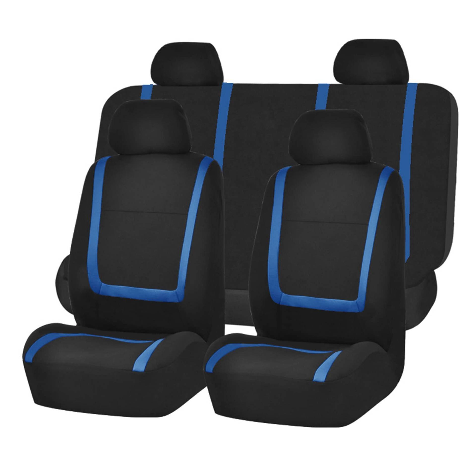 HIPATU Autositzbezüge Komplettset für VW Touareg 2010-2018+, Atmungsaktiv Polyesternetz Sitzbezüge Auto Schonbezüge Set Airbag-Kompatible Sitzbezügesets Auto Sitzschoner,B-Blue von HIPATU
