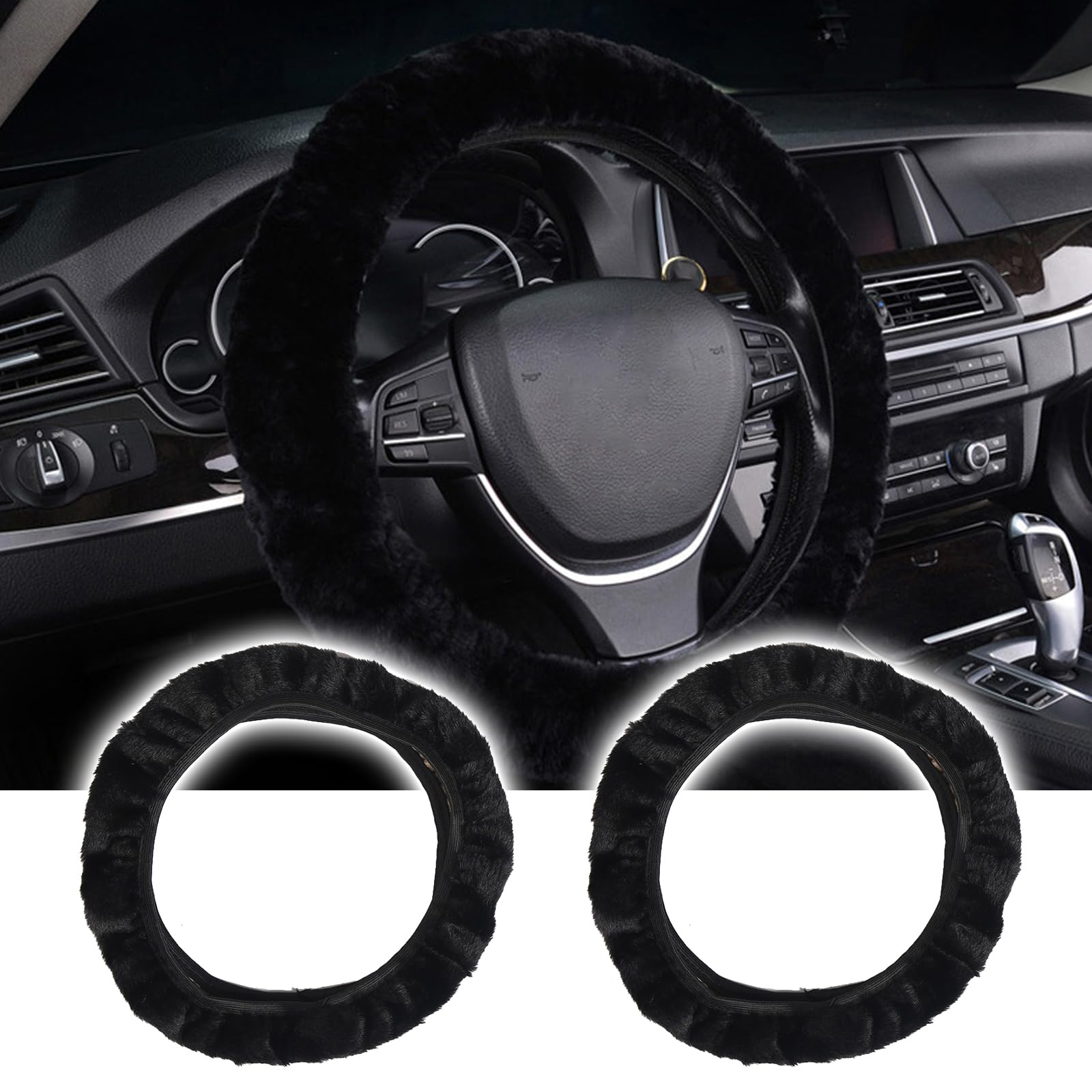 HIQE-FL Lenkradbezug Auto, 2 Stück, Anti Rutsch, Warme Abdeckung, Breathable, Anti Slip & Geruch frei, Fell, 38 cm Durchmesser, Schwarz, Für Herbst- und Wintersaison HIQE-FL Lenkradbezug Auto, 2 Stück, Anti Rutsch, Warme Abdeckung, Breathable, Anti Slip & Geruch frei, Fell, 38 cm Durchmesser, Schwarz, Für Herbst- und Wintersaison von HIQE-FL