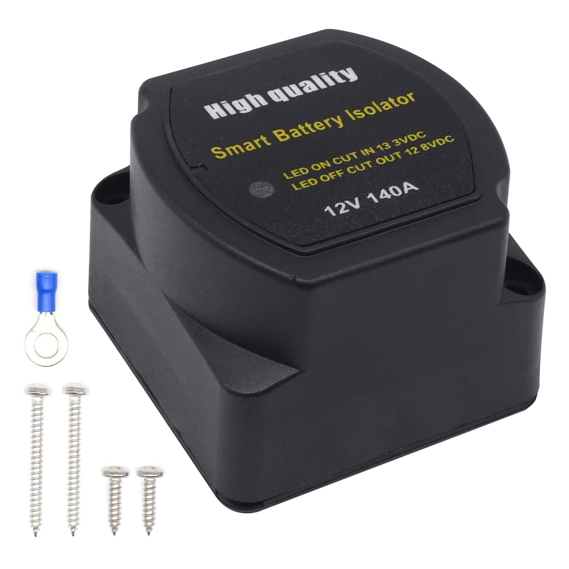 HISports 140A Spannung empfindliches Relais (VSR),Batterietrenner,IP67 Doppelbatterie Isolator Automatisches Batterie Trennrelais Kompatibel mit KFZ ATV UTV Wohnmobil Boot Wagen von HISports