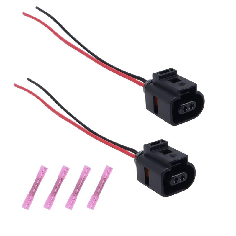 HISports 2 Stück Kabelbaumstecker für 2-poligen Temperatursensor 1J0973702 Kompatibel mit A4 A6 A8 Q5 Q7 VW Jetta von HISports