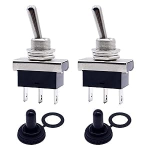 HISports 2 Stück Kippschalter aus Metall 12V 25A KN3D-102 Ein/EIN-mit wasserdichter Kappe 3 Pin Miniatur Kippschalter Geeignet für Auto Motorrad Schleifer Rasenmäher Yacht und Boot HISports 2 Stück Kippschalter aus Metall 12V 25A KN3D-102 Ein/EIN-mit wasserdichter Kappe 3 Pin Miniatur Kippschalter Geeignet für Auto Motorrad Schleifer Rasenmäher Yacht und Boot von HISports