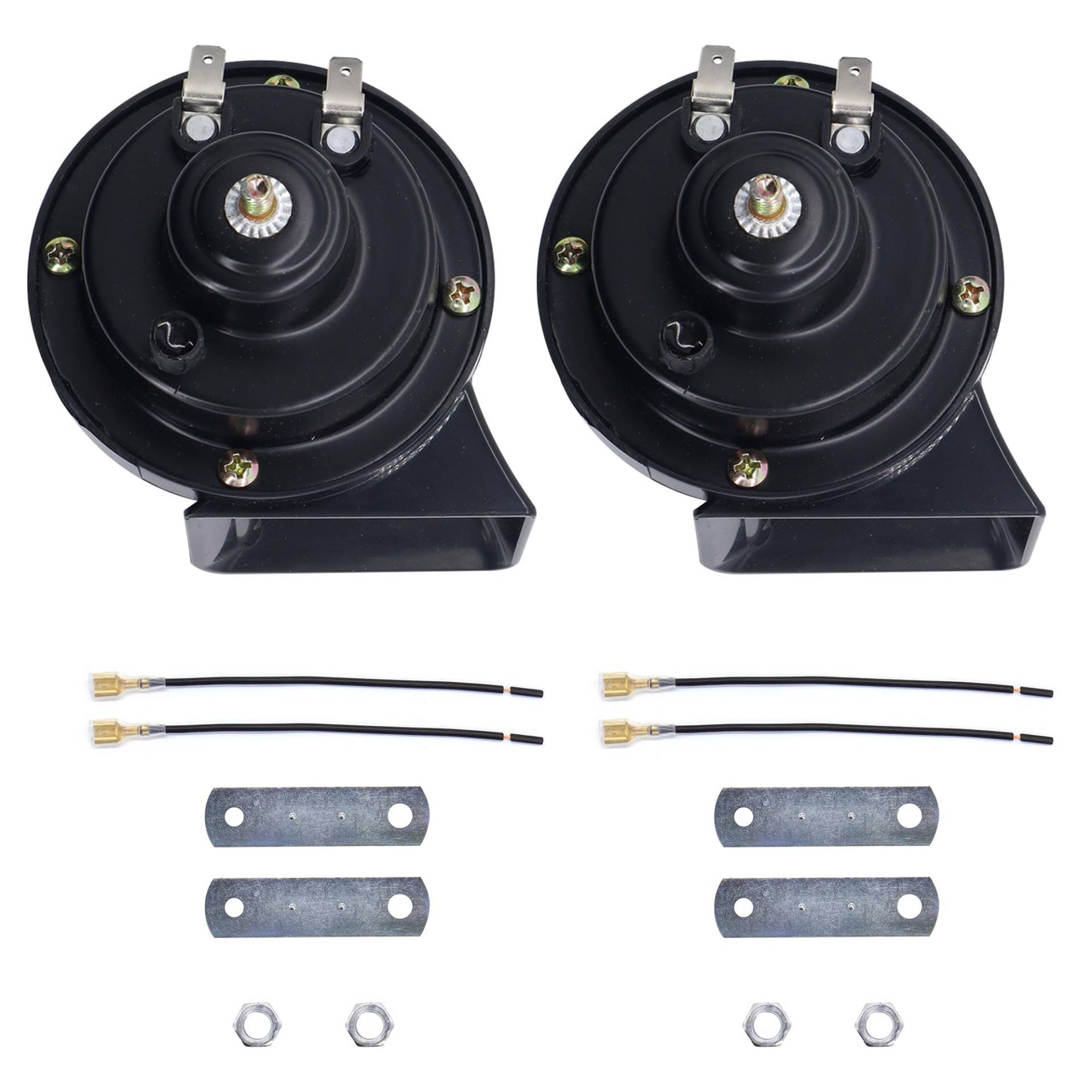HISports 2 Stück Lufthorn 12V, Rückfahrwarner Super Truck Air Horn 130 dB, Kompatible mit 12V Fahrzeuge, LKWs, Züge, Boote, Autos, Autos, Motorräder HISports 2 Stück Lufthorn 12V, Rückfahrwarner Super Truck Air Horn 130 dB, Kompatible mit 12V Fahrzeuge, LKWs, Züge, Boote, Autos, Autos, Motorräder von HISports