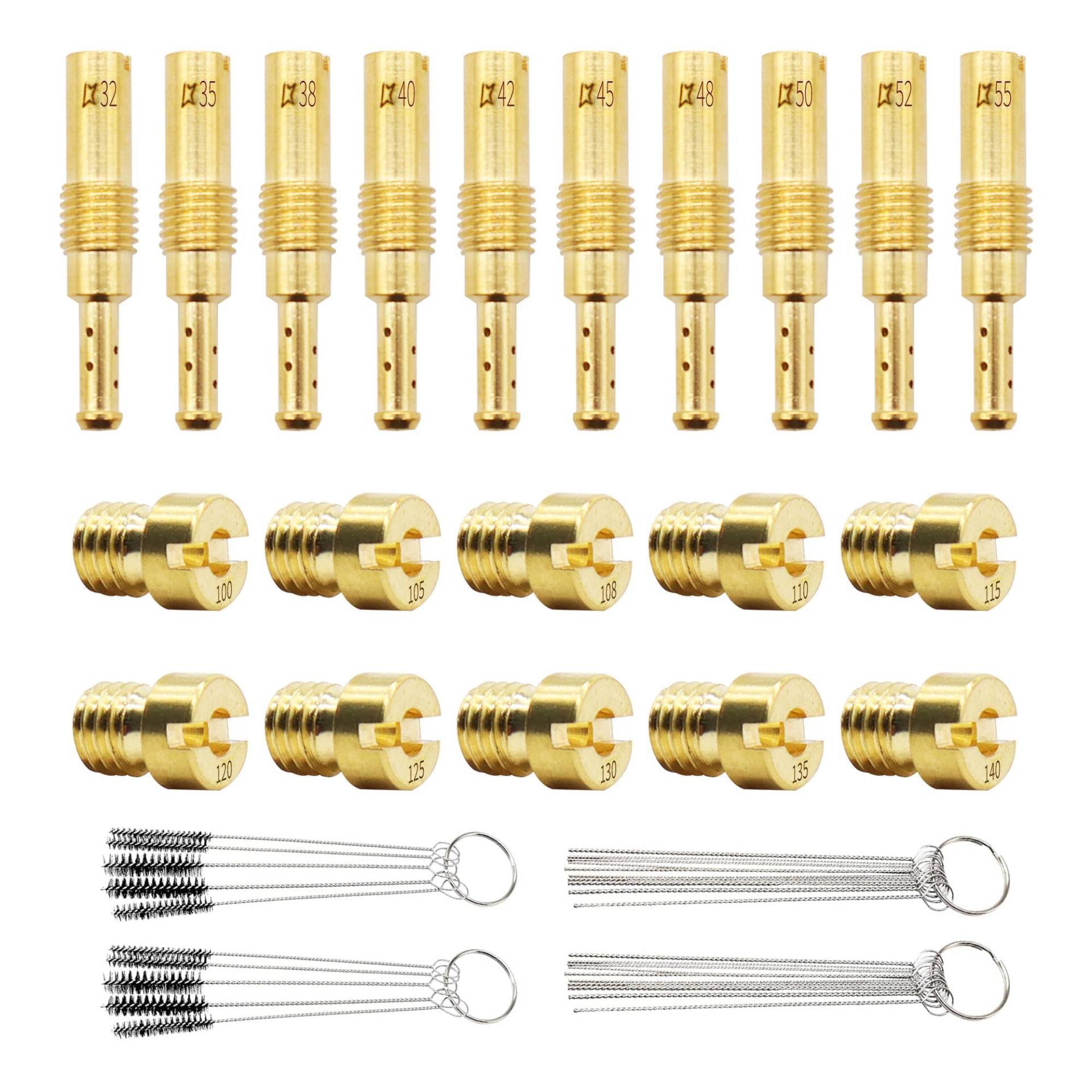 HISports 20-teiliges Set Vergaserdüsen-Set mit 2 Sets Reinigungsset, 10 Stück 100–140 Hauptdüsen und 10 Stück 32–55 langsame Pilotdüsen, Kompatibel mit PWK OKO CVK KOSO PE PWM HISports 20-teiliges Set Vergaserdüsen-Set mit 2 Sets Reinigungsset, 10 Stück 100–140 Hauptdüsen und 10 Stück 32–55 langsame Pilotdüsen, Kompatibel mit PWK OKO CVK KOSO PE PWM von HISports
