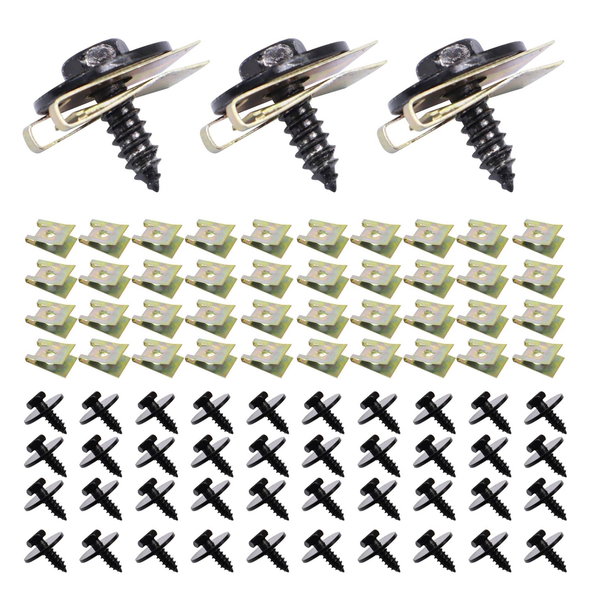 HISports 40 Sätze Blechmutter Schraube Mutter Clip Kit,Kotflügelclip Blechmuttern Befestigung Clips Kotflügel Schraube mit Kotflügel Mutter,Metallschalenclip für Auto HISports 40 Sätze Blechmutter Schraube Mutter Clip Kit,Kotflügelclip Blechmuttern Befestigung Clips Kotflügel Schraube mit Kotflügel Mutter,Metallschalenclip für Auto von HISports