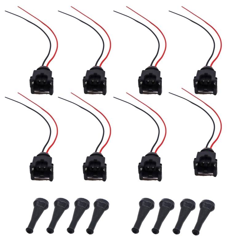 HISports 8-teiliger Kraftstoff Einspritzer-Kabelbaum-Stecker, Kraftstoff Einspritzer-EV1-Stecker, Kabelbaum-Pigtail-Kabelbaum-Clip, geeignet für Autos von HISports