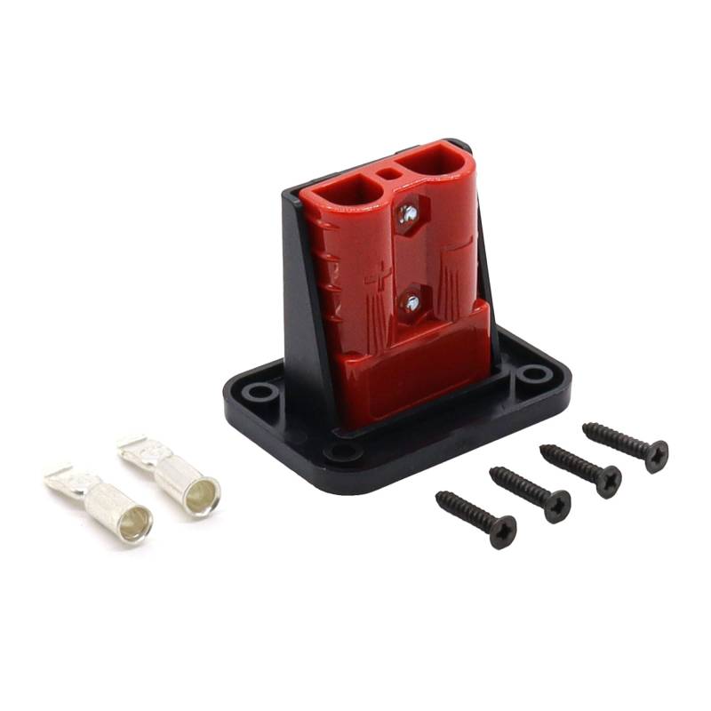 HISports Anderson stecker 50A Unterputz Einbaurahmen mit Abdeckung （rot） Kompatibel mit Anderson Steckverbinder inkl für Auto Wohnmobil Wohnwagen Motorrad Boot Solaranlagen von HISports