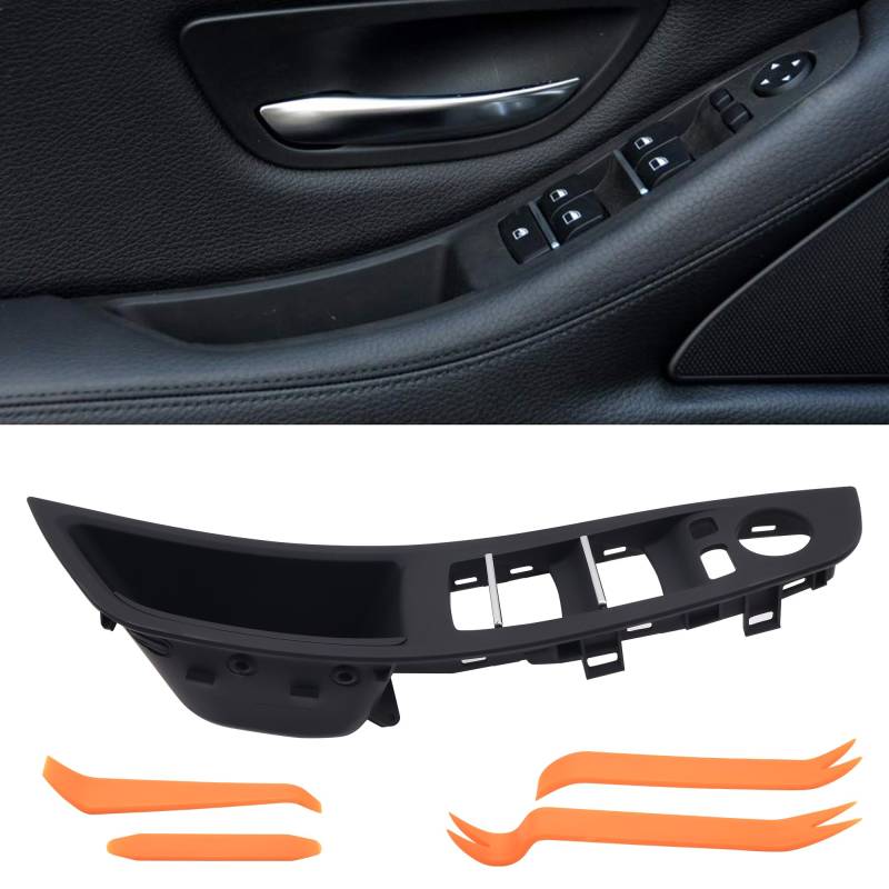 HISports Auto Ersatz Türgriff Innen,Türgriff Innen Links 51417225875 Kompatibel mit 5er F10/F11(2009-2017),Fensterschalter Armlehnenverkleidung mit Vier Demontagewerkzeuge von HISports