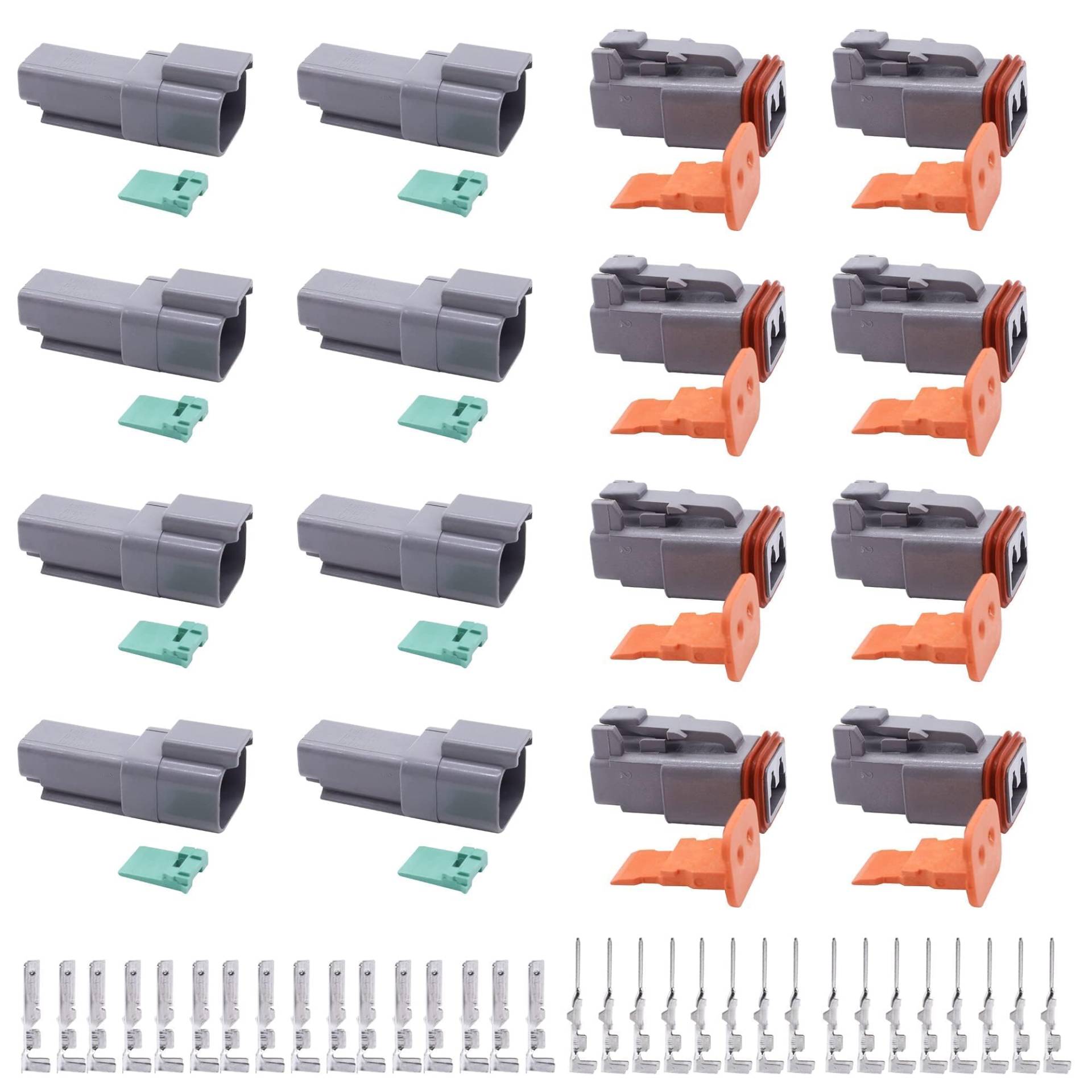 HISports DT Stecker Set 8 Sätze Deutscher Stecker KFZ 2 Polig Wasserdicht Steckverbinder DT Serie Kabelverbinder Steckverbinder Stecker für Motorrad, LKW, Auto, Boote, Wohnwagen HISports DT Stecker Set 8 Sätze Deutscher Stecker KFZ 2 Polig Wasserdicht Steckverbinder DT Serie Kabelverbinder Steckverbinder Stecker für Motorrad, LKW, Auto, Boote, Wohnwagen von HISports