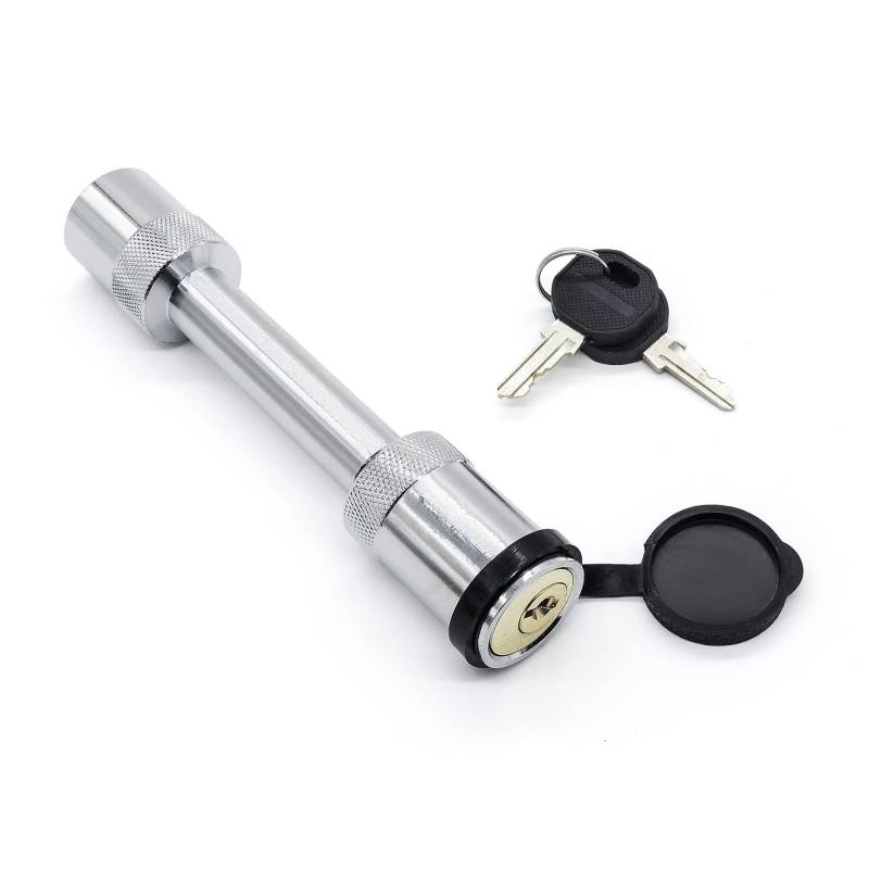 HISports Anhängerschloss Diebstahlschutz,Vorhängeschloss mit gerader Stange 5/8" für Yachten und Wohnwagen mit Staubschutzhaube 2 schlüssel 15.5 cm Silbernes Hantel anhängersicherung von HISports