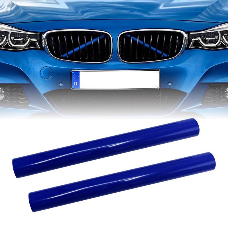 HISports Frontgrill Einsatz 2 Stück, Streifen Kühlergrill Einsätze Zierleiste，Kompatibe mit 5er F10 F11 FO7 6er FO6 F12 F13 7er FO1 FO2 F03 FO4 (Blau) von HISports