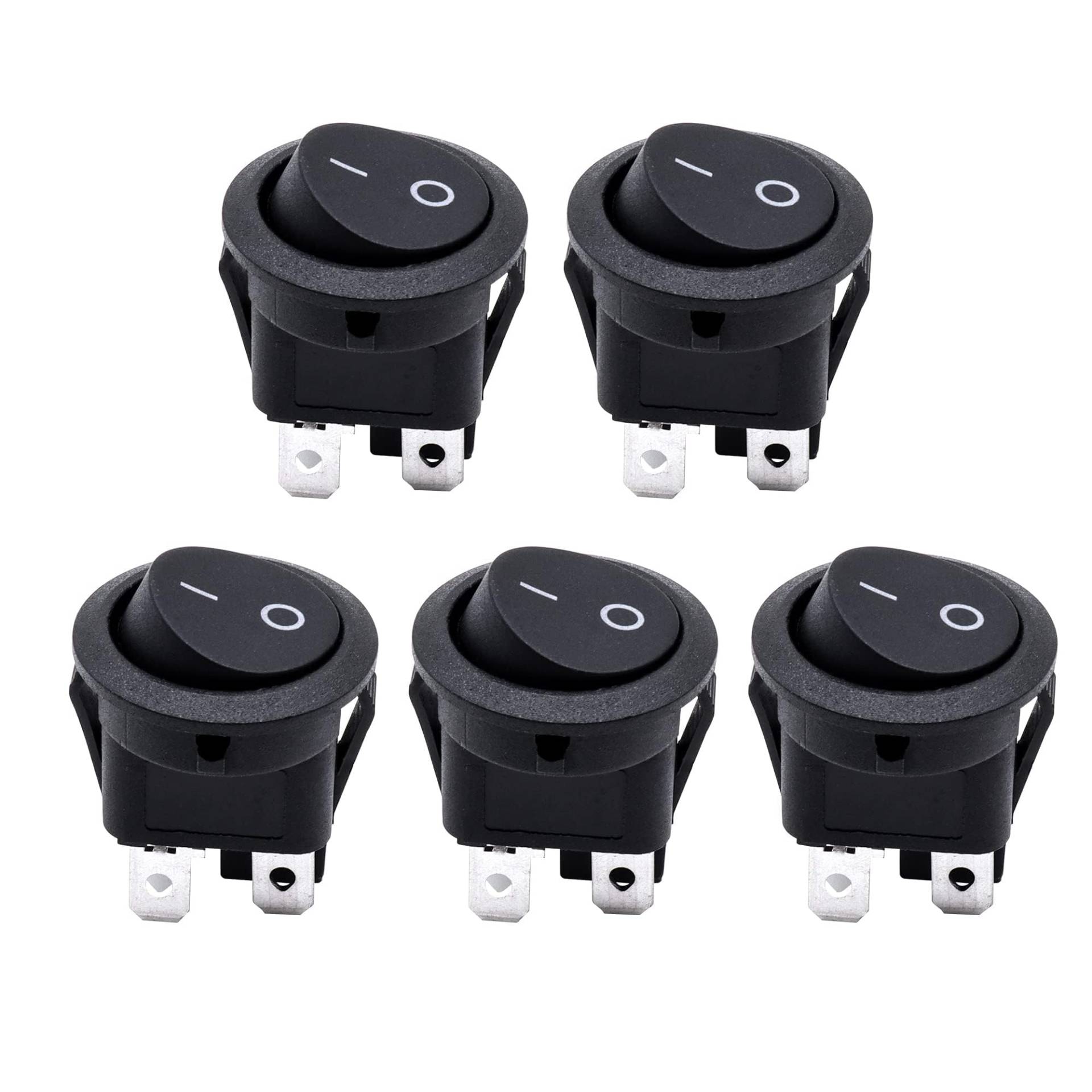 HISports Kippschalter Rund Mini 4 Polig Wippschalter ON/OFF Einrastbare mit Selbsthemmung Runde Schalter 10A/125V 6A/250V Schwarz 4-Polig EIN/AUS für Auto Boot Kfz Haushaltsgeräte black HISports Kippschalter Rund Mini 4 Polig Wippschalter ON/OFF Einrastbare mit Selbsthemmung Runde Schalter 10A/125V 6A/250V Schwarz 4-Polig EIN/AUS für Auto Boot Kfz Haushaltsgeräte black von HISports