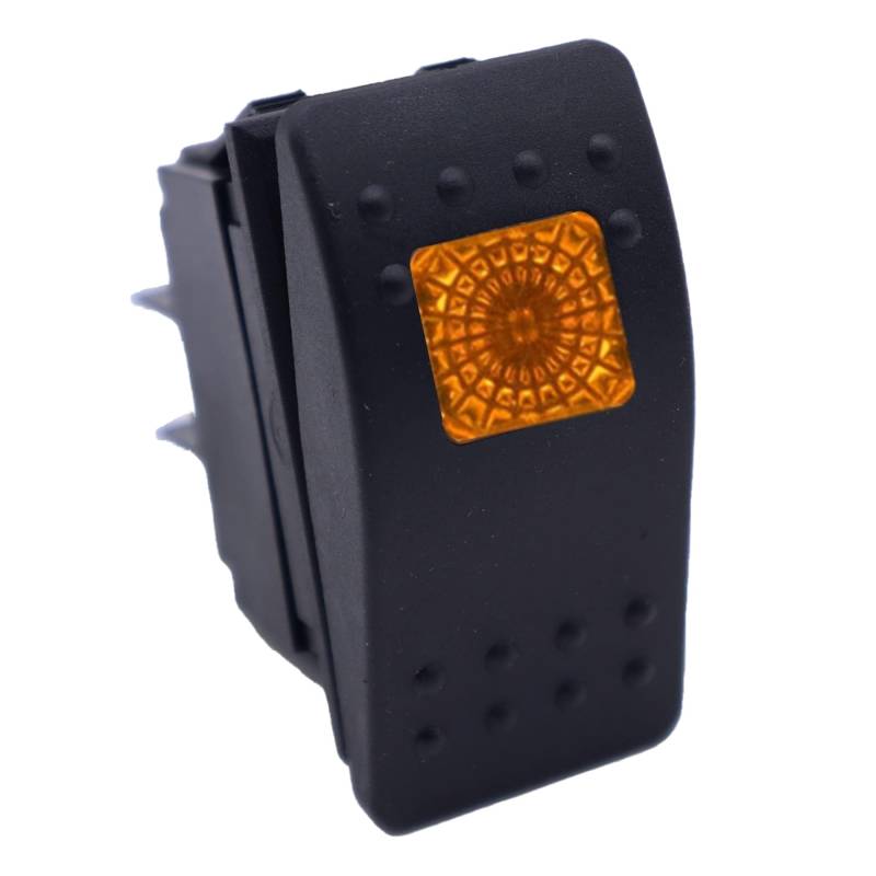 HISports Kippschalter Wasserdicht Druckschalter Schalter Wippschalter Boot Marine Wippschalter für Auto RV Marine Boot Wohnmobil Fahrzeuge LKW 12V 20A Orange LED Licht Lampe 4Pin AN/AUS von HISports