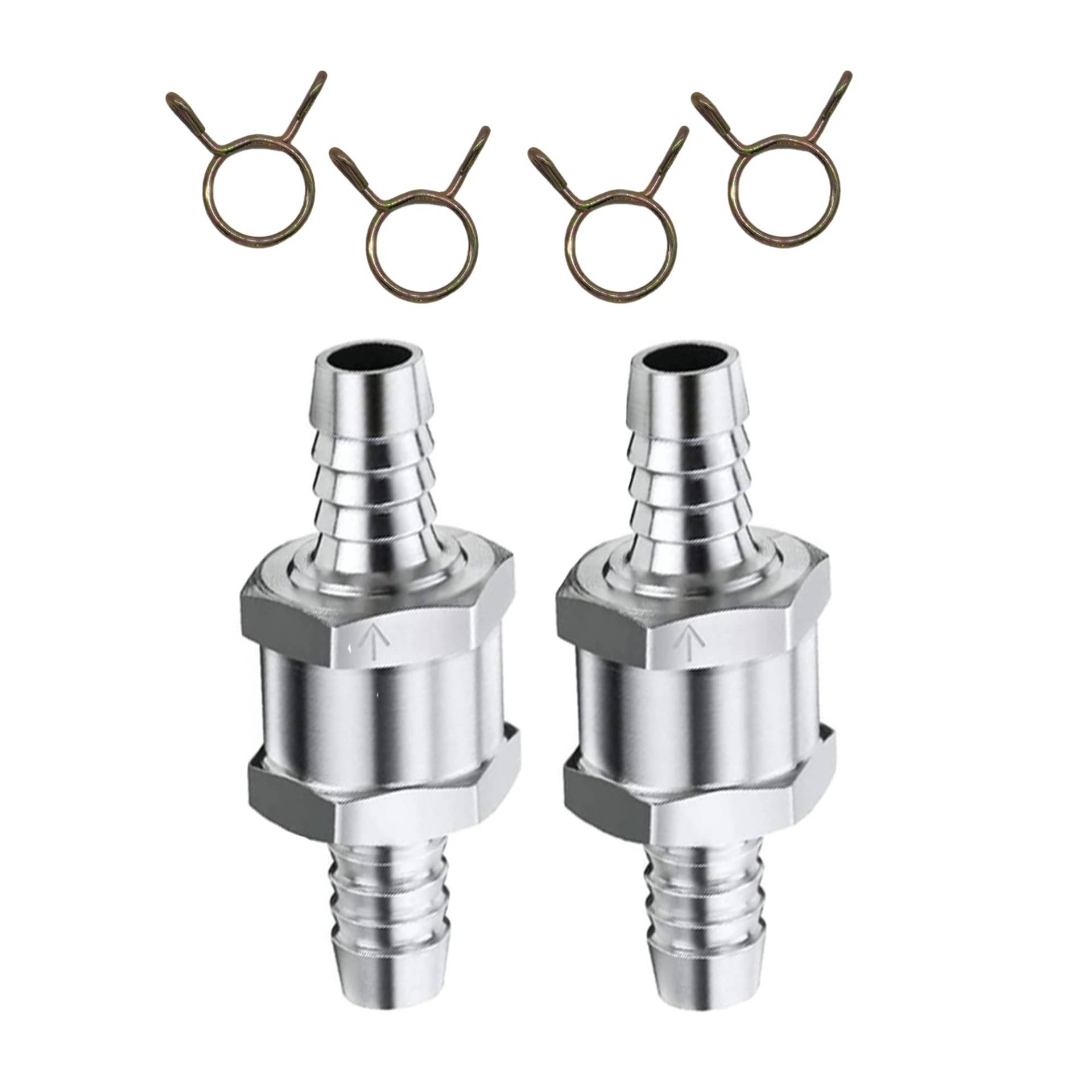 HISports Aluminium Kraftstoff Rückschlagventil für Auto Vergaser Niederdrucksystem 10 mm Aluminium Ventil Rückschlagventil mit 12mm Federklammer von HISports