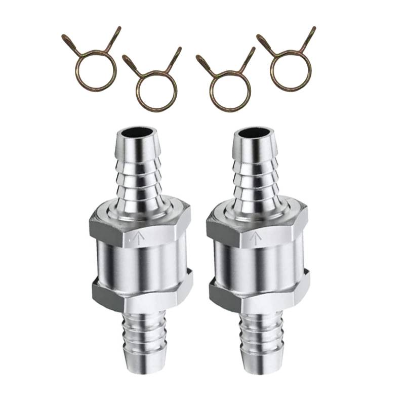 HISports Aluminium Kraftstoff Rückschlagventil für Auto Vergaser Niederdrucksystem 10 mm Aluminium Ventil Rückschlagventil mit 12mm Federklammer von HISports