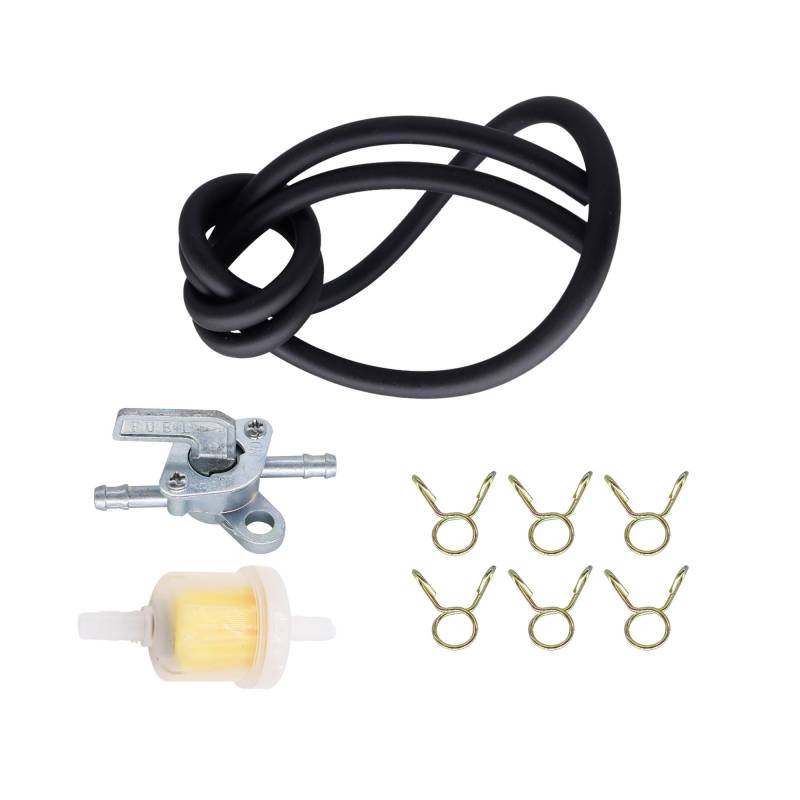 HISports Kraftstoffhahn Filtertank, Kraftstoffabsperrventil 6 mm für Filter Universal Absperrventil für Motorräder, Dirtbikes und Geländefahrzeuge von HISports